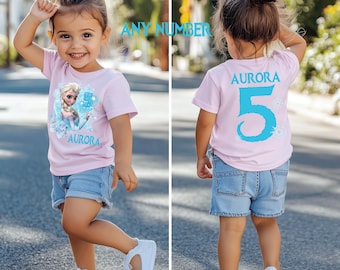 Frozen Birthday Shirt, Any Age Elsa Anna Tee, Frozen Birthday Outfit, Disney Princess Shirt, Personalized Frozen Shirt, Custom Disney Tee