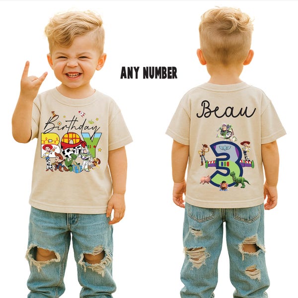 Personalized Toy Story Boys Birthday Shirt, Custom Toy Story shirt, Disney shirt, Woody Shirt, buzz Shirt, Kids Birthday, Toy Story Gift