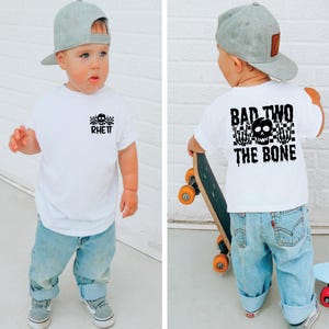 Bad 2 the bone, Bad Two The Bone,  Toddler Skull Rocker Tee, 2nd Birthday Punk Theme, Punk Rock 2nd Birthday, Bad Two The Bone Girl Birthday