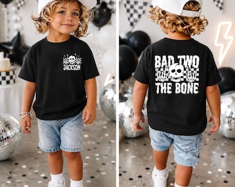 Bad Two The Bone, Bad 2 the bone, Toddler Skull Rocker Tee, 2nd Birthday Punk Theme, Punk Rock 2nd Birthday, Bad Two The Bone Birthday