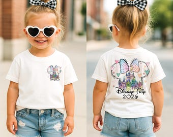 Matching Disney World Family Shirts, Watercolor Castle Vacation Tee, Mama Mini Mouse Trip Shirt, 2026 Family Vacation Outfit Set