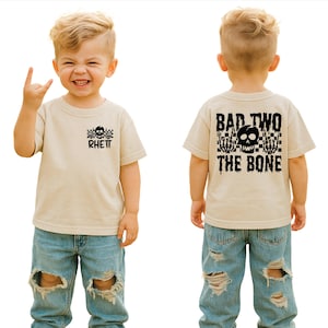 Bad Two The Bone, Bad 2 the bone,  Toddler Skull Rocker Tee, 2nd Birthday Punk Theme, Punk Rock 2nd Birthday, Bad Two The Bone Girl Birthday