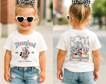 Disneyland Shirt for Kids, Disneyland Outfit Girl, Disney California Shirt, Vintage Disneyland Tee, Front and Back Disney Shirt, Toddler tee