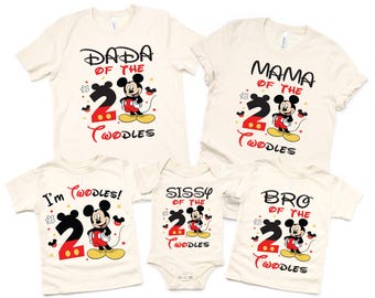Matching I'm Twodles,  Mickey Birthday Shirt, Mickey Mouse Party, Disney Birthday Shirt, 2ND Birthday Shirt, Personalized Disney Tee