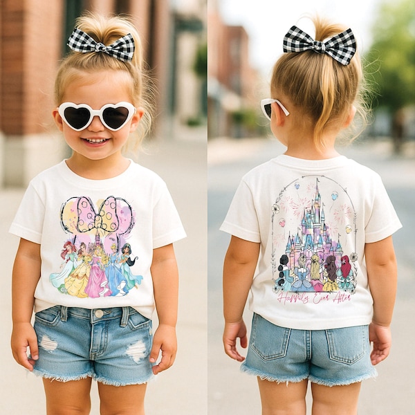 Watercolor Disney Castle Kids Shirt, Princess Happily Ever After Tee, Disney World Outfit for Girls, Disneyland Kids Tee, Magical Park Shirt