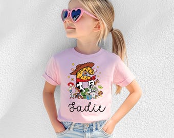 Custom Personalized Girl Toy Story Name Shirt, Disney shirt, Woody Shirt, Buzz Shirt, Kids Birthday, Toy Story Gift, Kids Disney Name Shirt