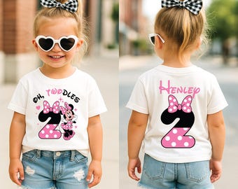 Oh Twodles Minnie Birthday Shirt, Minnie Mouse Party, Disney Birthday Shirt, 2ND Birthday Shirt, Disneyland Trip, Birthday Princess Shirt
