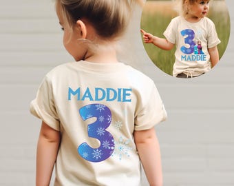Personalized Elsa Anna Birthday Shirt, Custom Name Frozen Outfit Tee