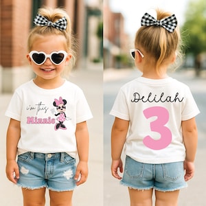 I&#39;m This Many Minnie Birthday Shirt, Minnie Mouse Party, Disney Birthday Shirt, 3rd Birthday Shirt, Disneyland Trip, Birthday Princess Shirt