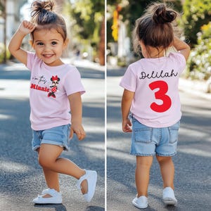 Minnie I&#39;m This Many Birthday Shirt, Minnie Mouse Party, Disney Birthday Shirt, 3rd Birthday Shirt, Disneyland Trip, Birthday Princess Shirt