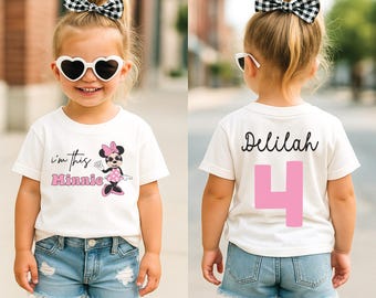 I'm This Many Minnie Birthday Shirt, Minnie Mouse Party, Disney Birthday Shirt, 4TH Birthday Shirt, Disneyland Trip, Birthday Princess Shirt