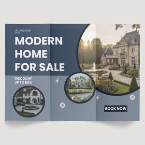Pacchetto marketing standard per il settore immobiliare / Biglietto da visita + carta intestata + volantino immobiliare / Kit completo per il marketing immobiliare / Modelli Canva