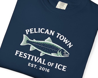 Maglietta da pesca di Stardew Valley, maglietta regalo per giocatori di Stardew Valley, Festival del ghiaccio di Pelican Town