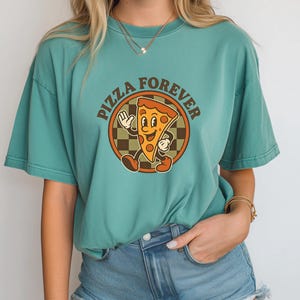 Camiseta Pizza Forever: Camiseta con gráfico retro de comida - Colores cómodos
