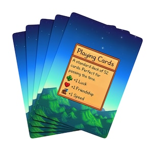 Stardew Valley Playing Cards, Stardew Valley Merch Gamer Gifts, Retro Pixel Art Deck of Cards, Gaming Cards
