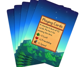 Stardew Valley Playing Cards, Retro Pixel Art Deck, Gamer Gift