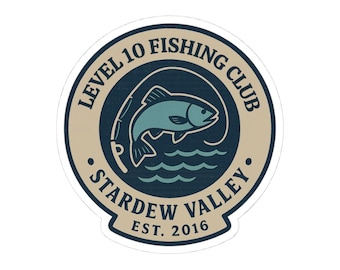 Stardew Valley Fishing Sticker, Stardew Merch Gamer Gift