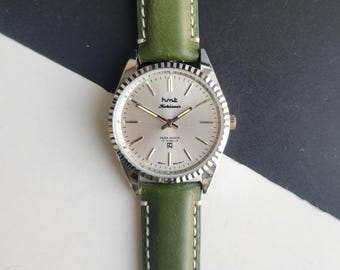 Vintage HMT Kohinoor Men's Watch: Refurbished Hand-Winding 35mm