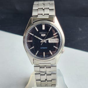 Vintage 1985 Original Seiko 5 Automatic 6309-6240 Black Face 17 Jewels Day-Date Japanese Men's Wristwatch A53