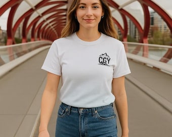 Alberta, t-shirt, simple, Alberta map, Calgary, mountains, Outdoor Unisex T-Shirt, Travel Tee, Camp Shirt, Hiking , Gift for Nature Lovers
