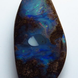 Blue Ocean Island Swirl Australian Boulder Opal (see Video)