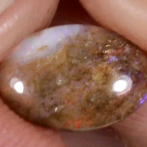 Andamooka Matrix Australian Opal Oval Bright Rainbow Flash