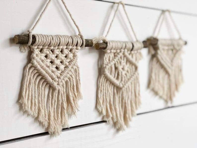Mini Macrame Mini Macrame Wall Hanging Macrame Ornament - Etsy