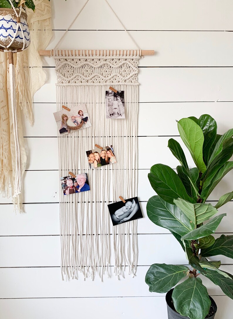 Macrame Picture Holder Picture Frame Picture Wall Hanging Etsy
