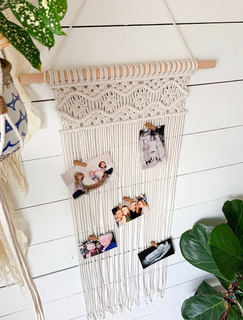 Macrame Picture Holder Picture Frame Picture Wall Hanging Etsy