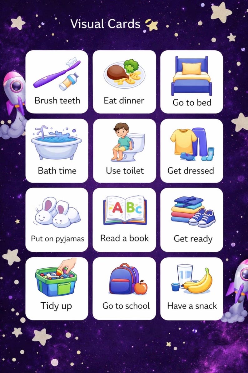 Read A Book Routine Visual Printable Kids Reward Chart | Visual Routine & Behavior Cards (PDF) - Etsy