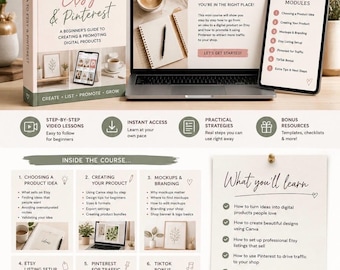 Etsy & Pinterest Mini Course | Digital Product Creation, SEO, Traffic (PDF Guide)