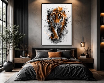 Colour Splash Tiger Print | Modern Wildlife Animal Art (Digital Download)