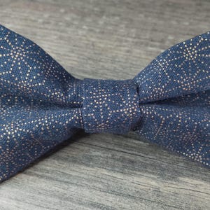 Blue gold bow tie