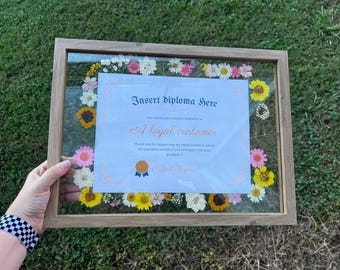 Pressed Flower Diploma Frame