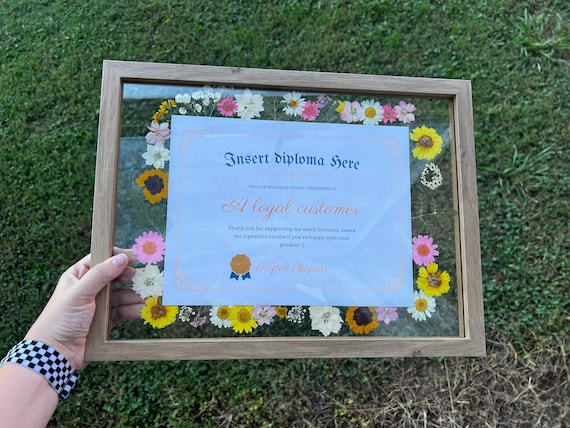 Pressed Flower Diploma Frame