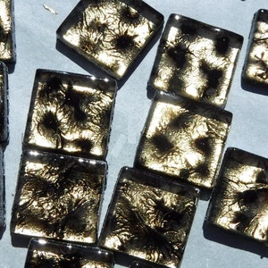 Bronze Foil Glass Mosaic Tiles - 25 Squares - 20mm