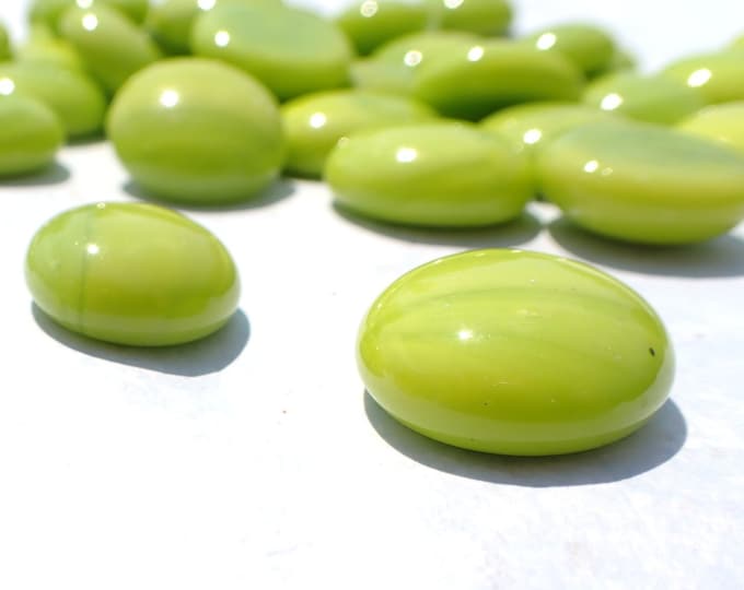 Lime Green Glass Gems - Set of 25