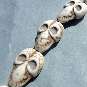 Skull Beads - 21mmx 15mm - Stone - Approximately 19 - Use for Mosaics