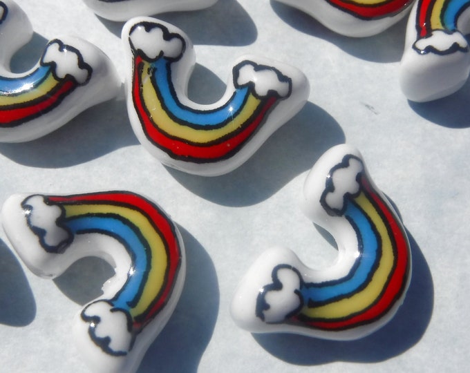 Rainbow Ceramic Beads - 12x18mm