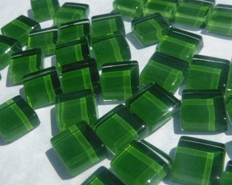 Killarney Green Glass Tiles - 1 cm - 100g - Over 100 Squares