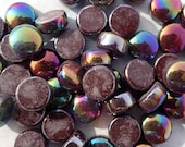 Dark Brown Iridescent Glass Drops Mosaic Tiles - 100 grams