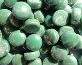Leaf Green Iridescent Glass Drops Mosaic Tiles - 100 grams - 12mm Glass Gems