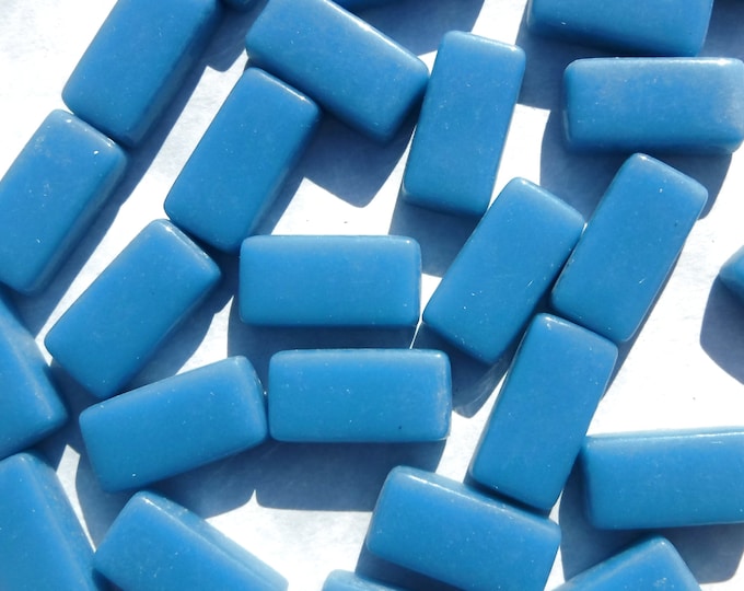 Cerulean Blue Rectangle Mosaic Tiles - 15mm - 100g