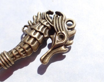 Sea Horse Keys - New Bronze Toned Key Charms - Set of 2