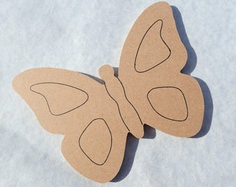 Butterfly Plaque - THIN Unfinished MDF Small 6 inch Sign DIY