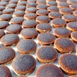Bronze Ceramic Tiles - Round Mosaic Tiles - 2 cm or .75 inch - 25 Tiles - Penny Rounds