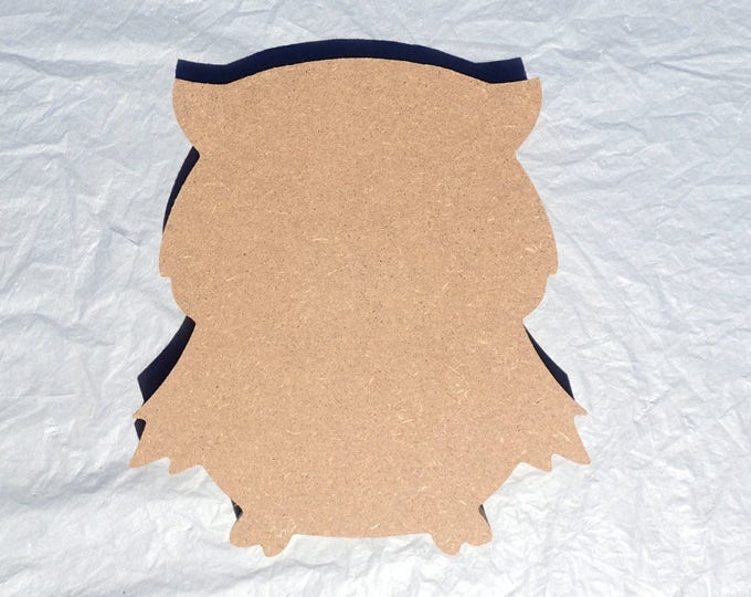 Owl Plaque - 8 inch Unfinished MDF