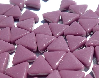 Small Purple Triangle Glass Mosaic Tiles - 10mm - 50g