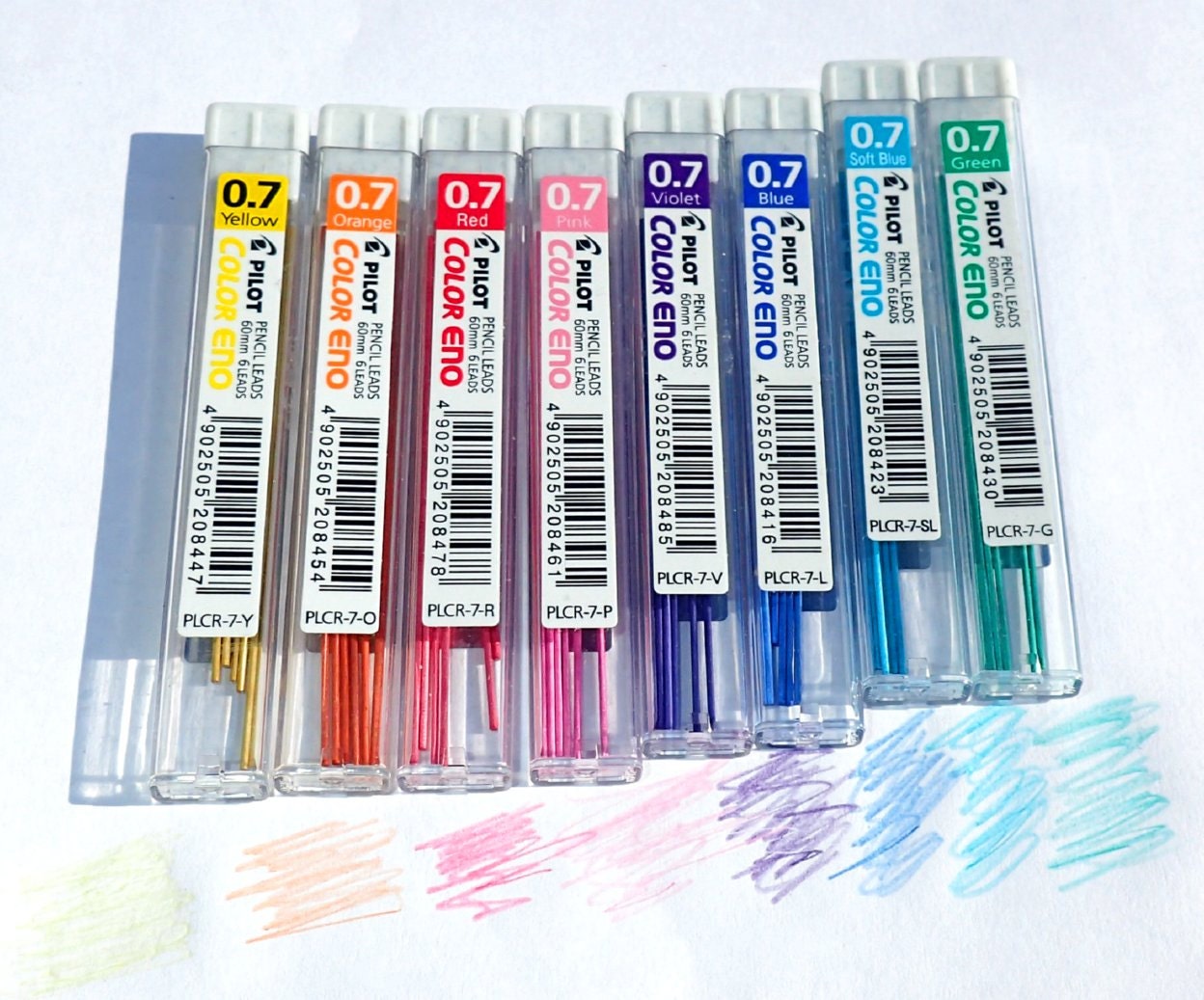 Color Mechanical Pencil REFILLS 8 Colors PILOT Eno 0.7mm lead Extra Lead for Pencils Color Mechanical Pencil REFILLS 8 Colors PILOT Eno 0.7mm lead Extra Lead for Pencils