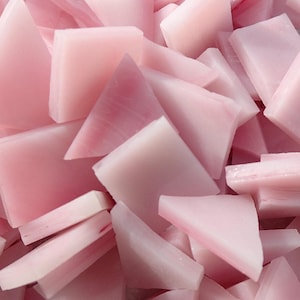 Pink Stained Glass Mosaic Tiles - 1/2 Pound - 5-15 mm Various Shapes